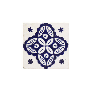 Mosaic House Moroccan tile Champgne SM 1-15 White Cobalt Blue  hand painted handpainted 